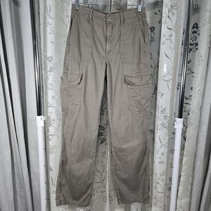 Zara‎ Cargo Pants Gray Green Size 4 Utility Style Pockets Excellent Condition